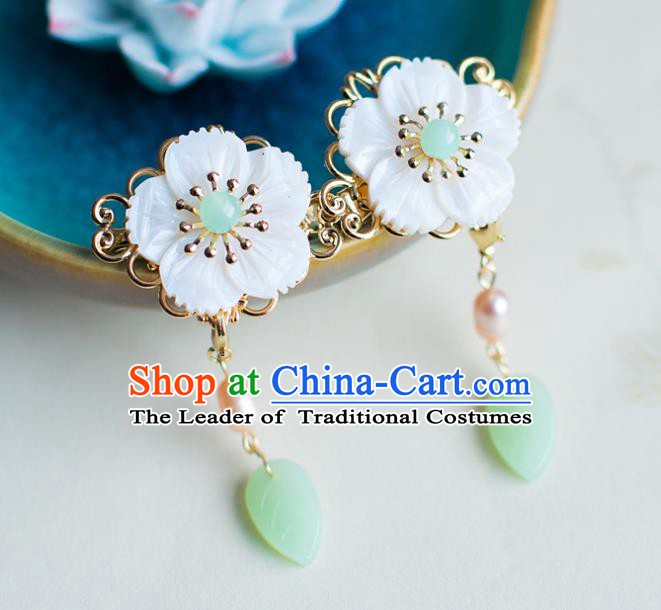 Handmade Classical Wedding Accessories Baroque Flowers Hanfu Earrings for Women