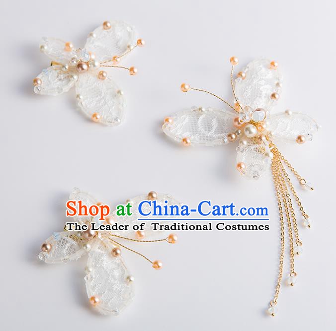 Handmade Classical Wedding Hair Accessories Bride Butterfly Hair Stick Headwear for Women