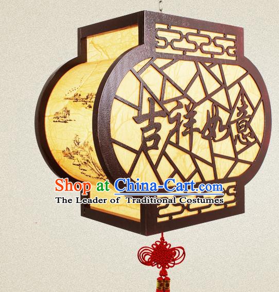 Traditional Chinese Parchment Palace Lanterns Handmade New Year Hanging Lantern Ancient Ceiling Lamp