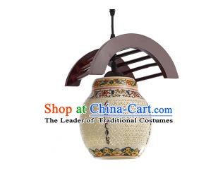 Traditional Chinese Colorful Porcelain Hanging Ceiling Palace Lanterns Handmade Lantern Ancient Lamp