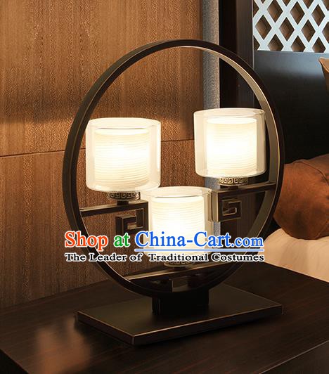 Traditional China Ancient Iron Three-Lights Lanterns Handmade Desk Lantern Ancient Lamp