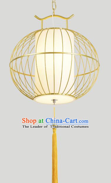 Traditional Chinese Iron Golden Birdcage Hanging Lanterns Ancient Handmade Lantern Ancient Lamp
