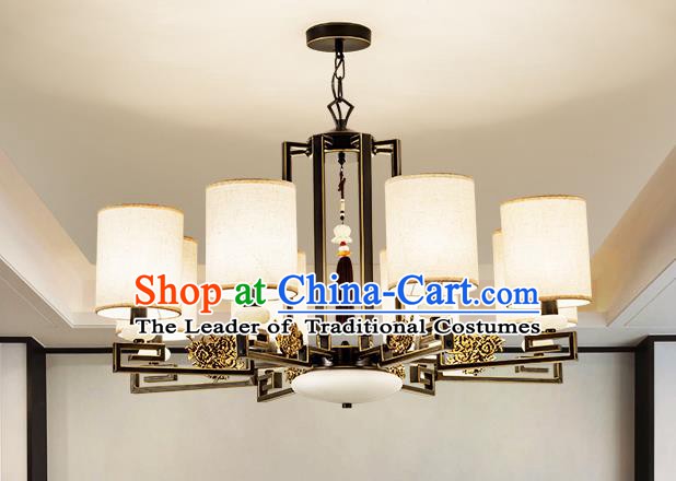 Traditional Handmade Chinese Eight-Lights Hanging Lanterns Ancient Ceiling Lantern Ancient Lamp