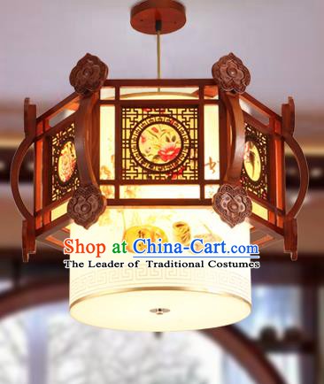 Traditional Chinese Handmade Painted Lantern Asian Wood Ceiling Lanterns Ancient Lantern