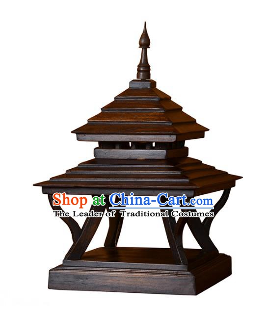 Thailand Handmade Wood Desk Lantern Southeast Asian Pagoda Lanterns Lantern Traditional Lamp