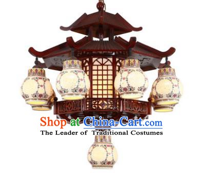 Traditional Chinese Handmade Lantern Wood Carving Lantern Ancient Palace Ceiling Lanterns
