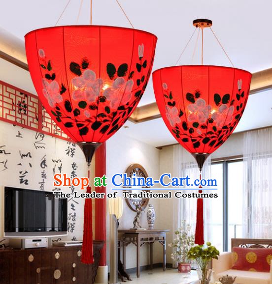 Top Grade Handmade Painted Red Lanterns Traditional Chinese Palace Lantern Ancient Ceiling Lanterns