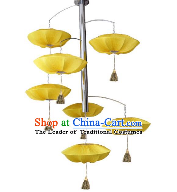 Top Grade Handmade Hanging Seven-Lights Lanterns Traditional Chinese Ceiling Palace Lantern Ancient Lanterns