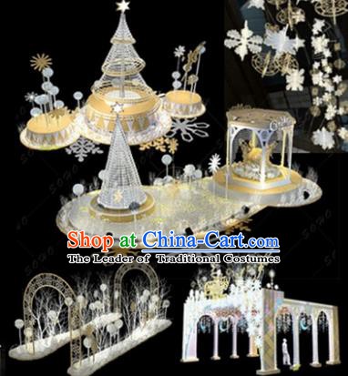 Traditional Christmas Tree Crystal Light Show Decorations Lamps Stage Display Lamplight LED Lanterns