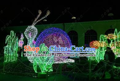 Traditional Christmas Snail Light Decorations Lamps Stage Display Lamplight LED Lanterns