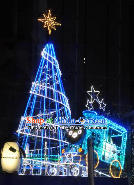 Traditional Handmade Shiny Blue Christmas Tree Lights Lamplight Decorations LED Lamp Lanterns Bulb