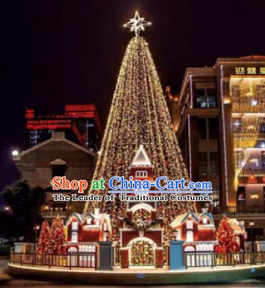 Traditional Shiny Christmas Tree Stage Lights Display Decorations Lamplight LED Lanterns