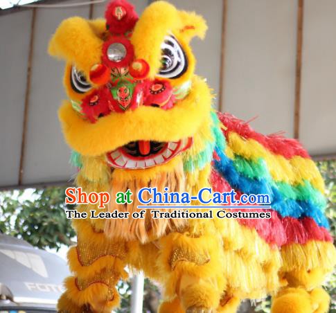 Top Grade Chinese Traditional Colorful Wool Lion Head Professional Lion Dance Costumes Complete Set