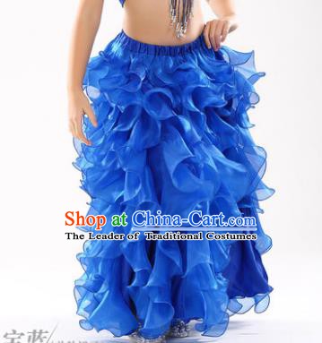 Traditional Indian Belly Dance Royalblue Skirts Asian India Oriental Dance Costume for Women