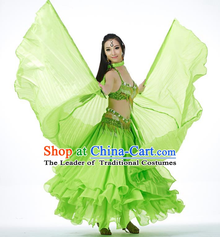 Indian Traditional Belly Dance Green Wings India Raks Sharki Props for Women