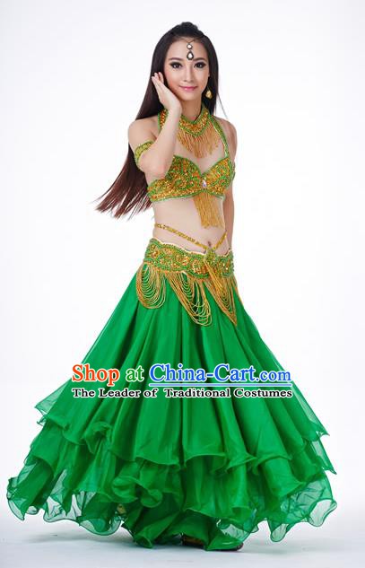 Traditional Oriental Dance Costume Indian Belly Dance Golden Tassel Dress for Women
