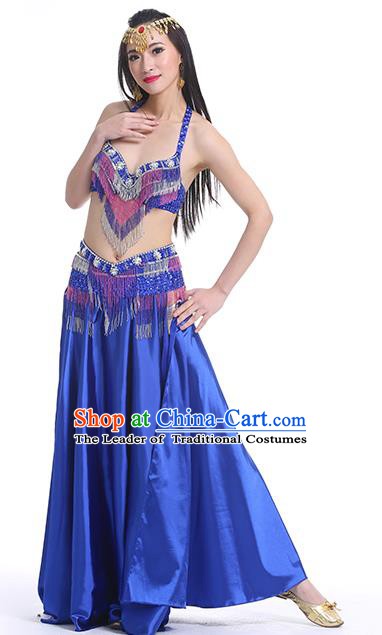 Indian Traditional Oriental Bollywood Dance Royalblue Dress Belly Dance Sexy Costume for Women
