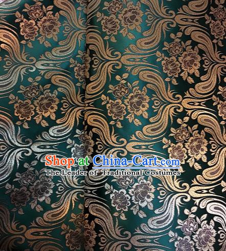 Chinese Traditional Fabric Tang Suit Mongolian Robe Green Brocade Chinese Fabric Asian Cheongsam Material