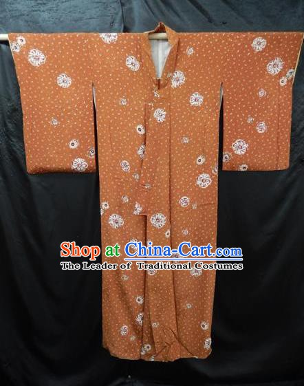 Japanese Traditional Light Tan Yukata Robe Japan Samurai Haori Kimono Clothing for Men