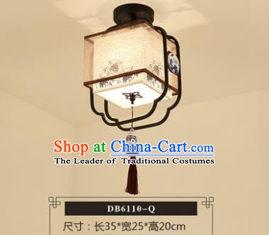 Traditional Chinese Handmade Lantern Classical Printing Chrysanthemum Ceiling Lamp Ancient Lanern