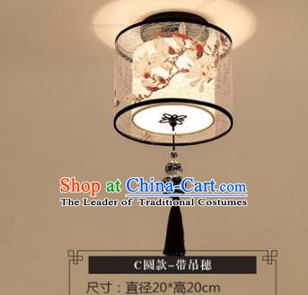 Traditional Chinese Handmade Lantern Classical Magnolia Ceiling Lamp Ancient Round Lanern