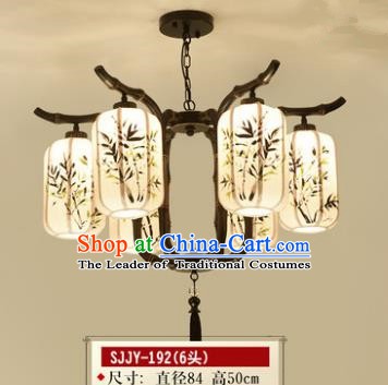 Asian China Traditional Handmade Lantern Printing Bamboo Ceiling Lamp Ancient Palace Lanern