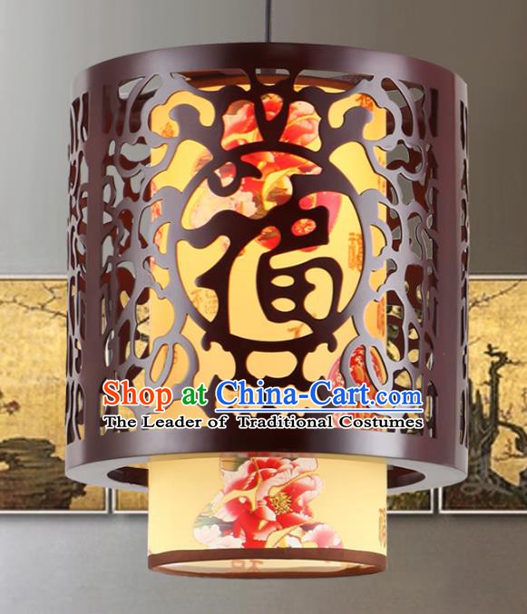 Asian China Handmade Yellow Parchment Lantern Traditional Ancient Ceiling Lamp Hanging Palace Lanterns