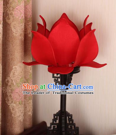 Asian China Handmade Desk Lanterns Traditional Ancient Red Lotus Palace Lantern