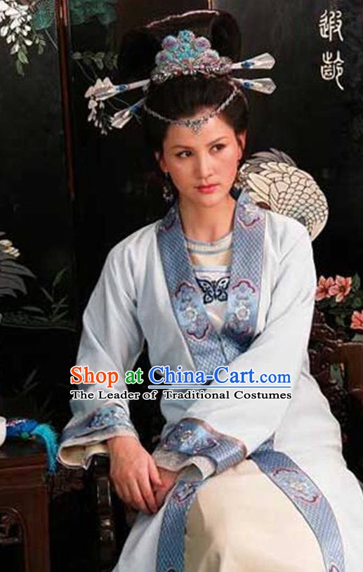 Chinese Ancient Novel Dream of the Red Chamber Young Mistress Wang Xifeng Costume and Headpiece Complete Set