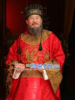 Traditional Chinese Ming Dynasty Ancient Cabinet Minister Gao Gong Costume for Men