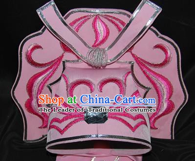 China Traditional Beijing Opera Gifted Scholar Pink Hats Chinese Peking Opera Niche Headwear