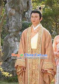 Chinese Ancient Tragedy of the Poet King Li Yu Historical Costume for Men