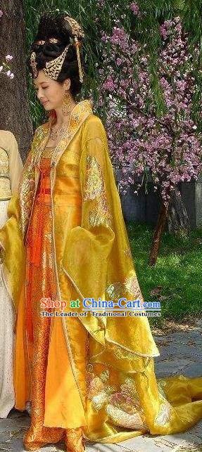 Chinese Ancient Western Xia Regime Li Yuanhao Empress Embroidered Dress Queen Replica Costume for Women