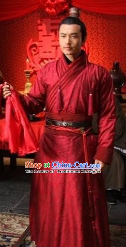 Ancient Chinese Song Dynasty General Yueh Fei Wedding Replica Costume for Men