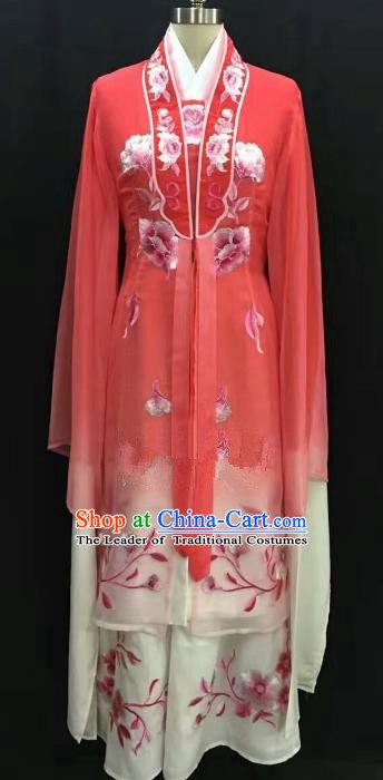 China Traditional Beijing Opera Actress Embroidered Red Dress Chinese Shaoxing Opera Huadan Costume