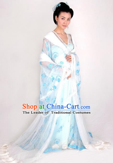 Ancient Chinese Traditional Tang Dynasty Imperial Consort Embroidered Dress Replica Costume for Women