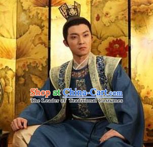 Traditional Chinese Tang Dynasty Nobility Childe Wu Chongxun Replica Costume for Men