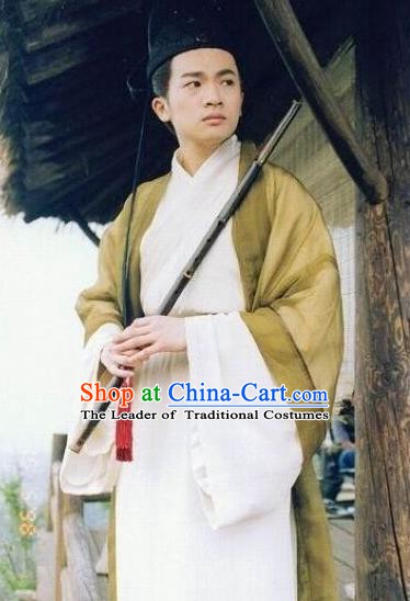Chinese Ancient Romance of the West Chamber Tang Dynasty Childe Zhang Replica Costume for Men
