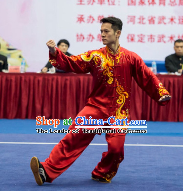 Supreme Custom Competition Male Taiji Quan Uniforms Kung Fu Suit Kung Fu Uniform Chinese Jacket Taiji Clothes Dress Dresses Kung Fu Clothing Embroidered Tai Chi Suits Custom Kung Fu Embroidery Uniforms