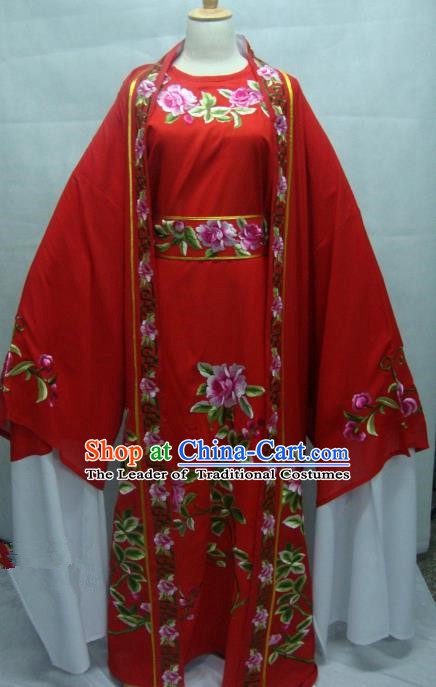 Traditional Chinese Beijing Opera Young Men Red Robe Peking Opera Niche Costume for Adults