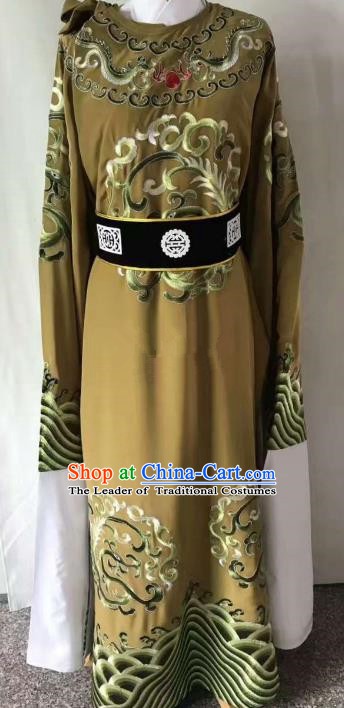 Chinese Beijing Opera Scholar Costume Peking Opera Niche Ginger Embroidery Robe for Adults