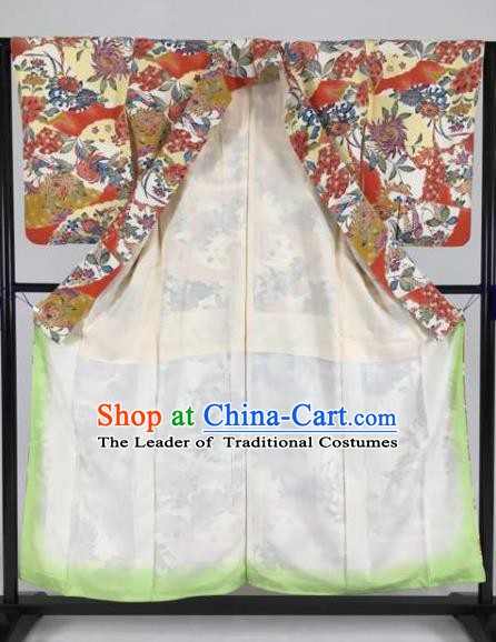Japan Traditional Kimonos Palace Princess Furisode Kimono Ancient Geisha Yukata Dress Formal Costume for Women