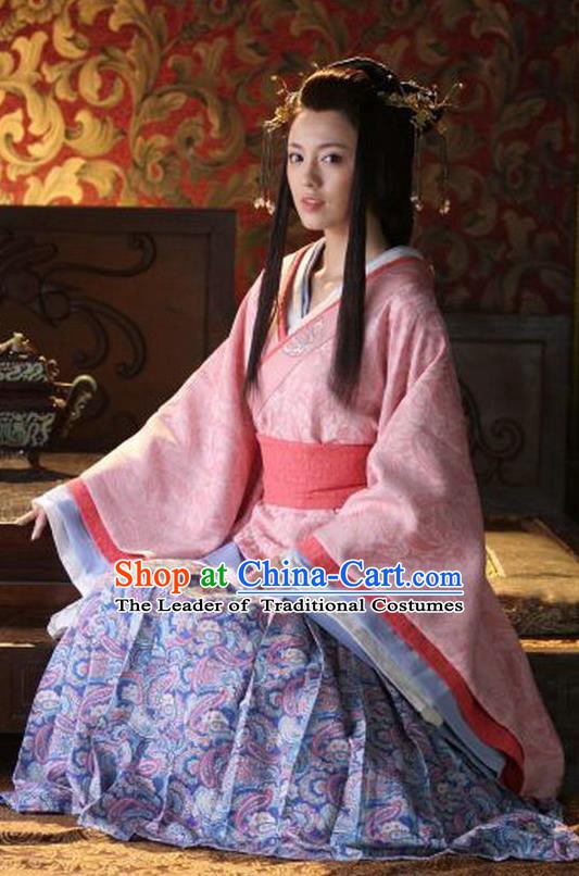 Chinese Han Dynasty Princess Lu Yuan Hanfu Dress Ancient Palace Infanta Embroidered Replica Costume for Women