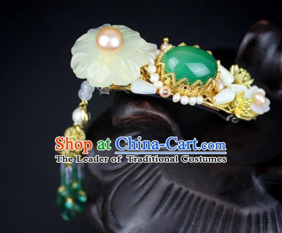 Chinese Ancient Handmade Hair Accessories Classical Hairpins Hanfu Tassel Hair Claw for Women