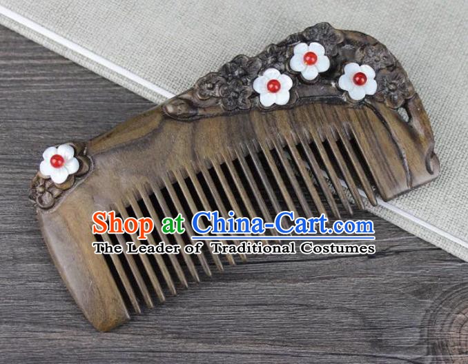 Chinese Ancient Handmade Hair Accessories Hairpins Classical Hanfu Sandalwood Hair Combs for Women