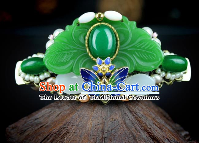Chinese Ancient Handmade Hair Accessories Wedding Hair Stick Classical Hanfu Blueing Jade Butterfly Hairpins for Women