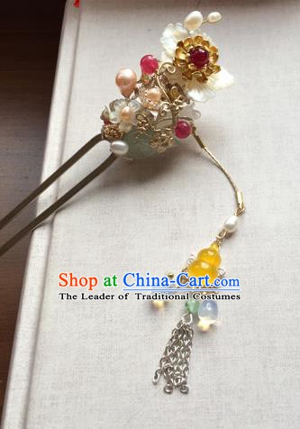 Chinese Ancient Hanfu Handmade Hairpins Hair Accessories Tassel Hair Clip for Women