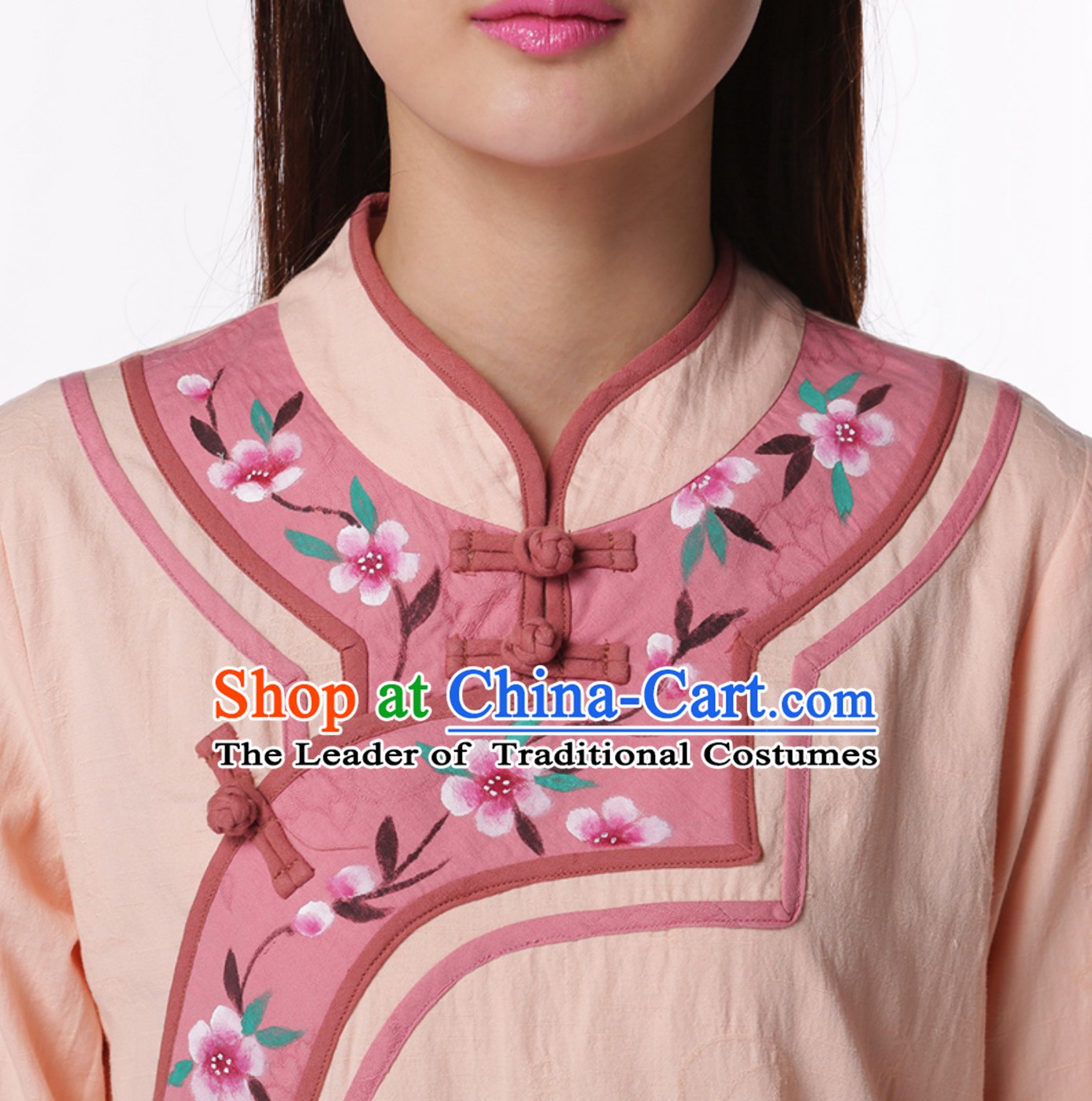 Hands Painted Top Traditional Chinese Tai Chi Kongfu Taiji Long Blouse Clothing