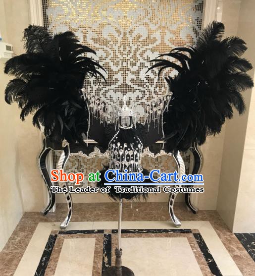 Top Grade Children Stage Performance Costume Catwalks Bikini Dress and Feather Wings for Kids