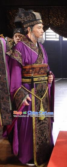 Ancient Chinese Spring and Autumn Period Wu State Prime Minister Replica Costumes for Men